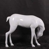 White Deer Standing Life Size Statue