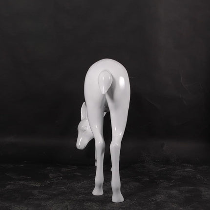 White Deer Standing Life Size Statue
