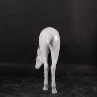 White Deer Standing Life Size Statue