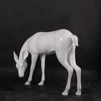 White Deer Standing Life Size Statue