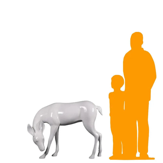 White Deer Standing Life Size Statue LM Treasures - H