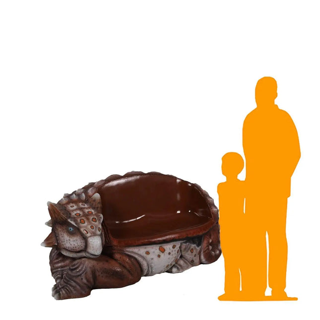 Minim Ankylosaur Dinosaur Bench Life Size Statue LM Treasures - H