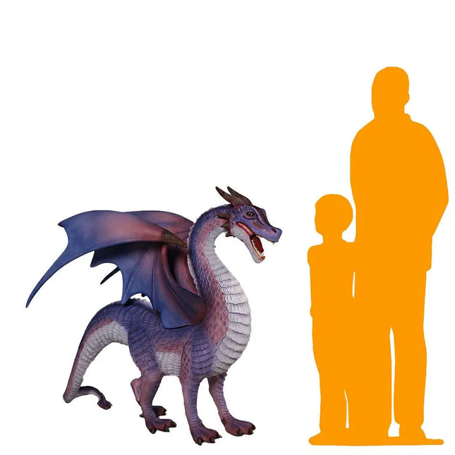 Small Purple Dragon Standing Life Size Statue LM Treasures - H