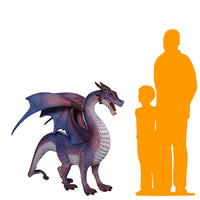 Small Purple Dragon Standing Life Size Statue - LM Treasures 
