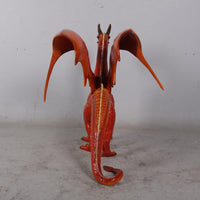 Small Red Dragon Standing Life Size Statue - LM Treasures 