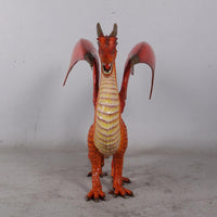 Small Red Dragon Standing Life Size Statue - LM Treasures 