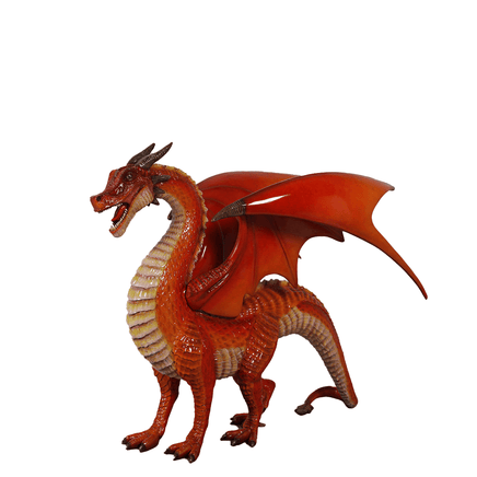 Small Red Dragon Standing Life Size Statue - LM Treasures 