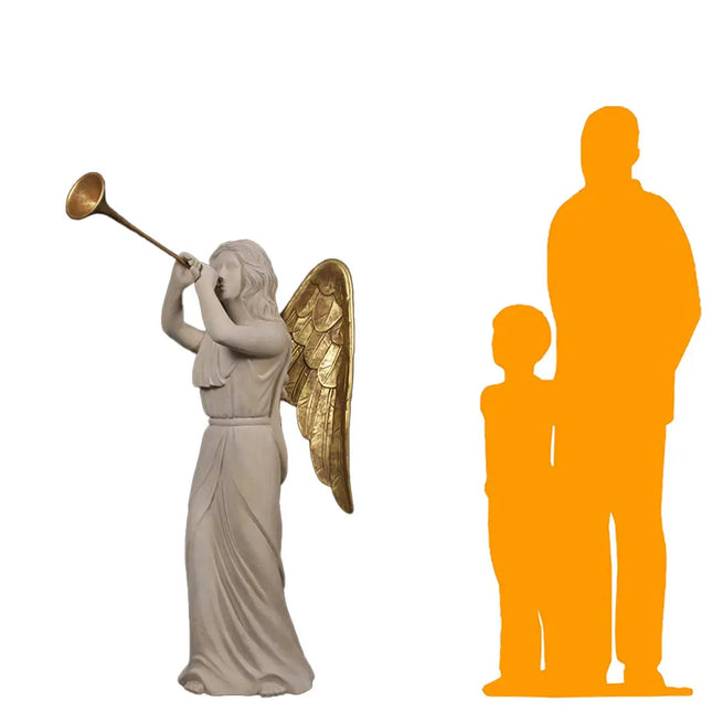 Angel With Trumpet Life Size Statue LM Treasures - H