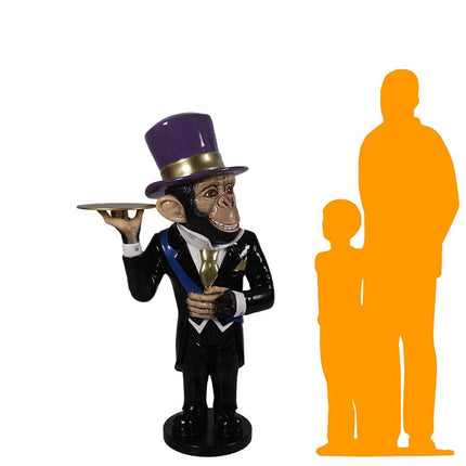 Monkey Butler Carlos Life Size Statue