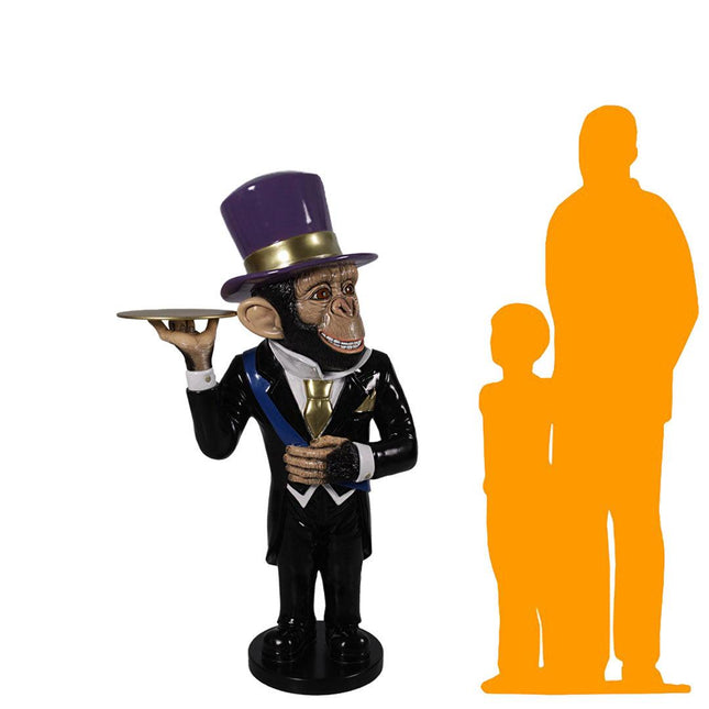 Monkey Butler Carlos Life Size Statue