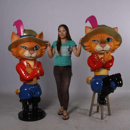 Comic Cat Sitting Life Size Statue - LM Treasures 