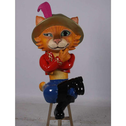 Comic Cat Sitting Life Size Statue - LM Treasures 