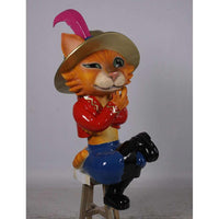 Comic Cat Sitting Life Size Statue - LM Treasures 