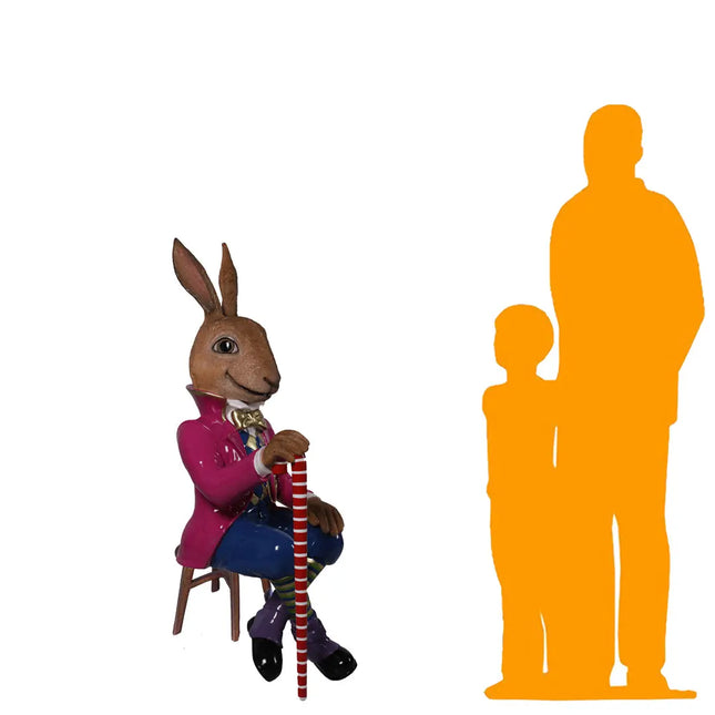 Jack The Bunny Rabbit Sitting Over Sized Statue LM Treasures - H