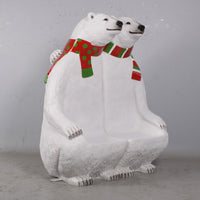 Polar Bear Bench Statue - LM Treasures 