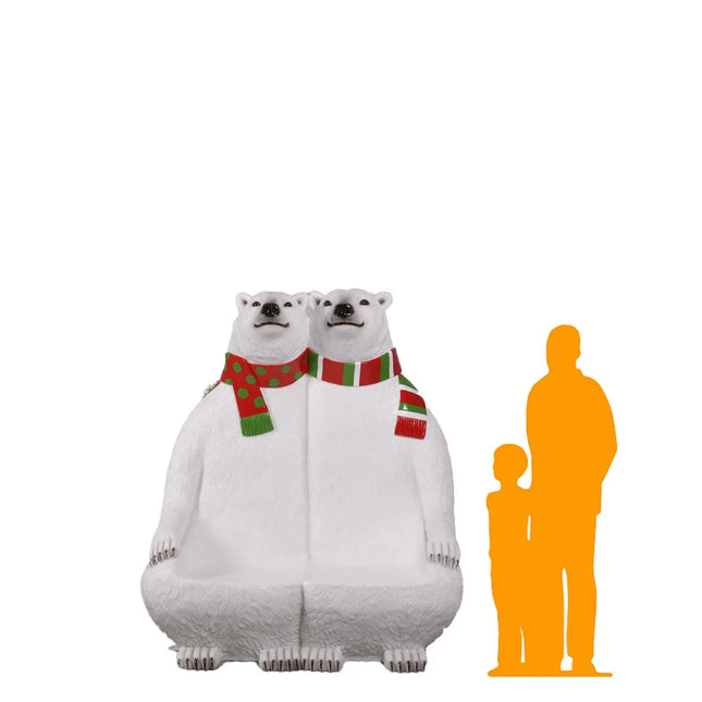 Polar Bear Bench Statue LM Treasures - H