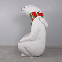 Polar Bear Bench Statue - LM Treasures 