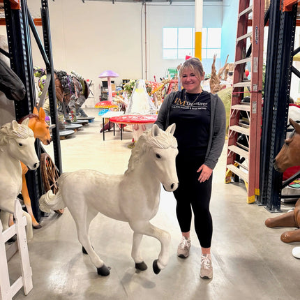 White Majestic Pony Life Size Statue LM Treasures - H