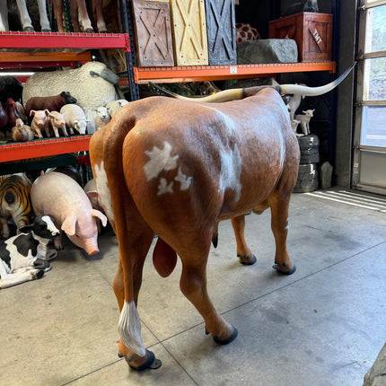 Texas Long Horn Bull Life Size Statue - LM Treasures