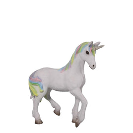 Baby Rainbow Unicorn Life Size Statue - LM Treasures 