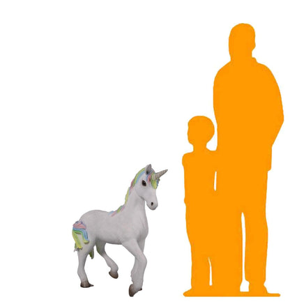 Baby Rainbow Unicorn Life Size Statue - LM Treasures 