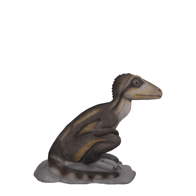 Sitting Juvenile Theropod Dinosuar Life Size Statue