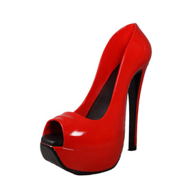 Red Stiletto High Heel Shoe Over Sized Statue - LM Treasures 