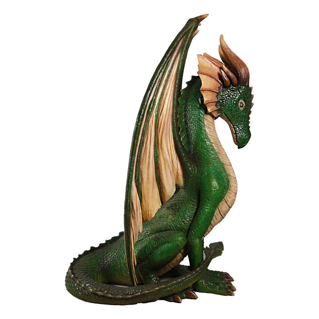 Large Green Dragon Sitting Life Size Statue LM Treasures - H