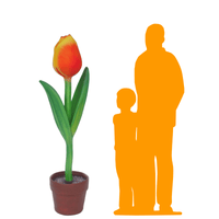 Large Tulip In Pot Over Sized Flower Statue - LM Treasures 