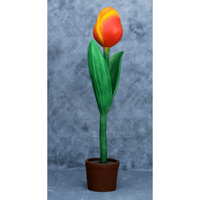 Large Tulip In Pot Over Sized Flower Statue - LM Treasures 