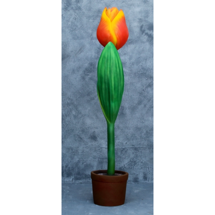 Large Tulip In Pot Over Sized Flower Statue - LM Treasures 
