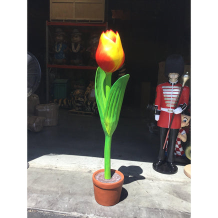 Large Tulip In Pot Over Sized Flower Statue - LM Treasures 