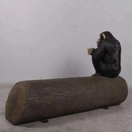 Monkey Chimpanzee On Trunk Life Size Statue LM Treasures - H
