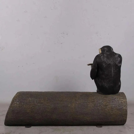 Monkey Chimpanzee On Trunk Life Size Statue LM Treasures - H