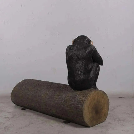 Monkey Chimpanzee On Trunk Life Size Statue LM Treasures - H