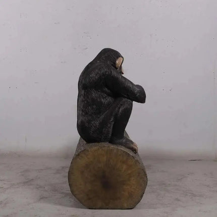 Monkey Chimpanzee On Trunk Life Size Statue LM Treasures - H