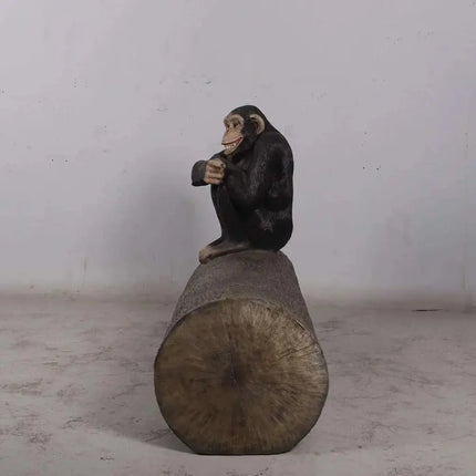 Monkey Chimpanzee On Trunk Life Size Statue LM Treasures - H