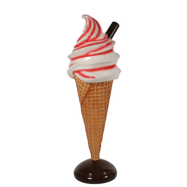 Soft Serve Strawberry Ice Cream With Stick Over Sized Statue LM Treasures - H