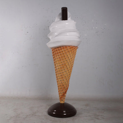 Soft Serve Vanilla Ice Cream With Stick Over Sized Statue