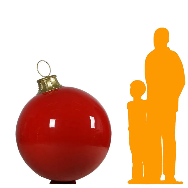 Single Red Christmas Ornament Ball on Base Statue LM Treasures - H