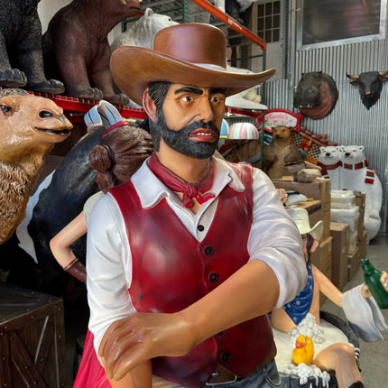 Gunslinger Cowboy Life Size Statue LM Treasures - H