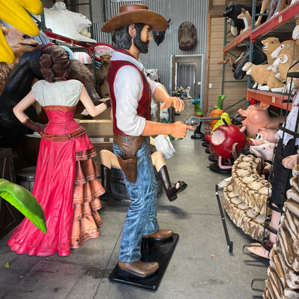 Gunslinger Cowboy Life Size Statue LM Treasures - H