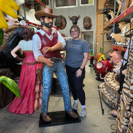 Gunslinger Cowboy Life Size Statue LM Treasures - H