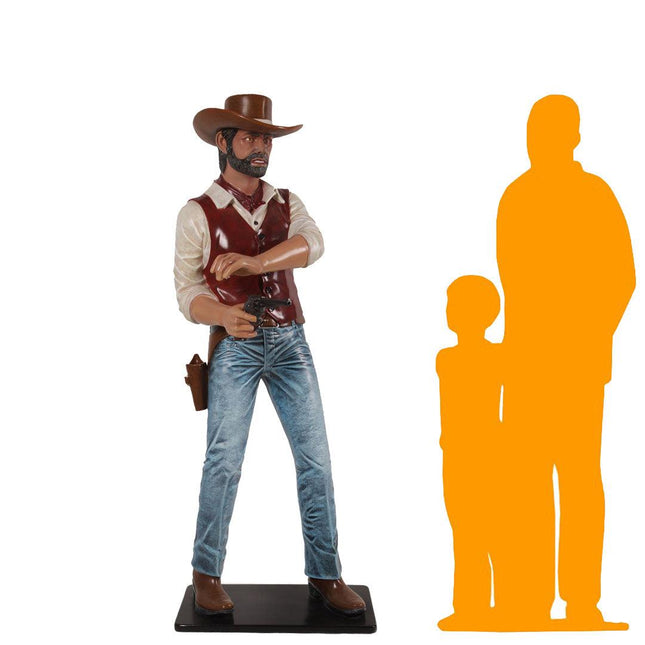 Gunslinger Cowboy Life Size Statue - LM Treasures 