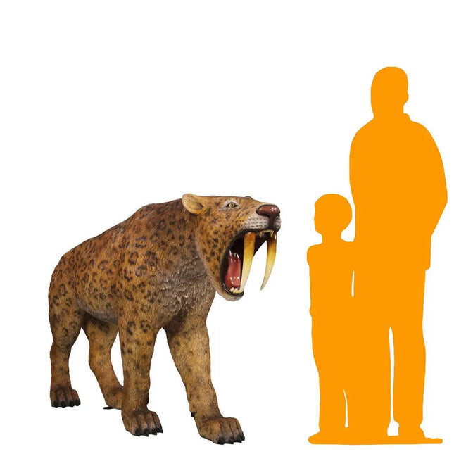 Smilodon Saber Tooth Life Size Statue LM Treasures - H