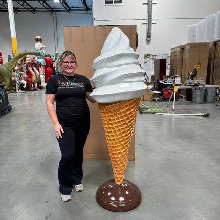 Large Plain Vanilla Soft Serve Ice Cream Statue LM Treasures - H