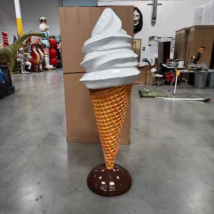 Large Plain Vanilla Soft Serve Ice Cream Statue LM Treasures - H