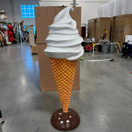 Large Plain Vanilla Soft Serve Ice Cream Statue LM Treasures - H
