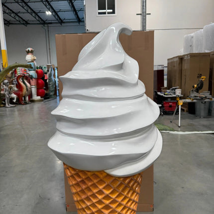 Large Plain Vanilla Soft Serve Ice Cream Statue LM Treasures - H