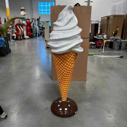 Large Plain Vanilla Soft Serve Ice Cream Statue LM Treasures - H